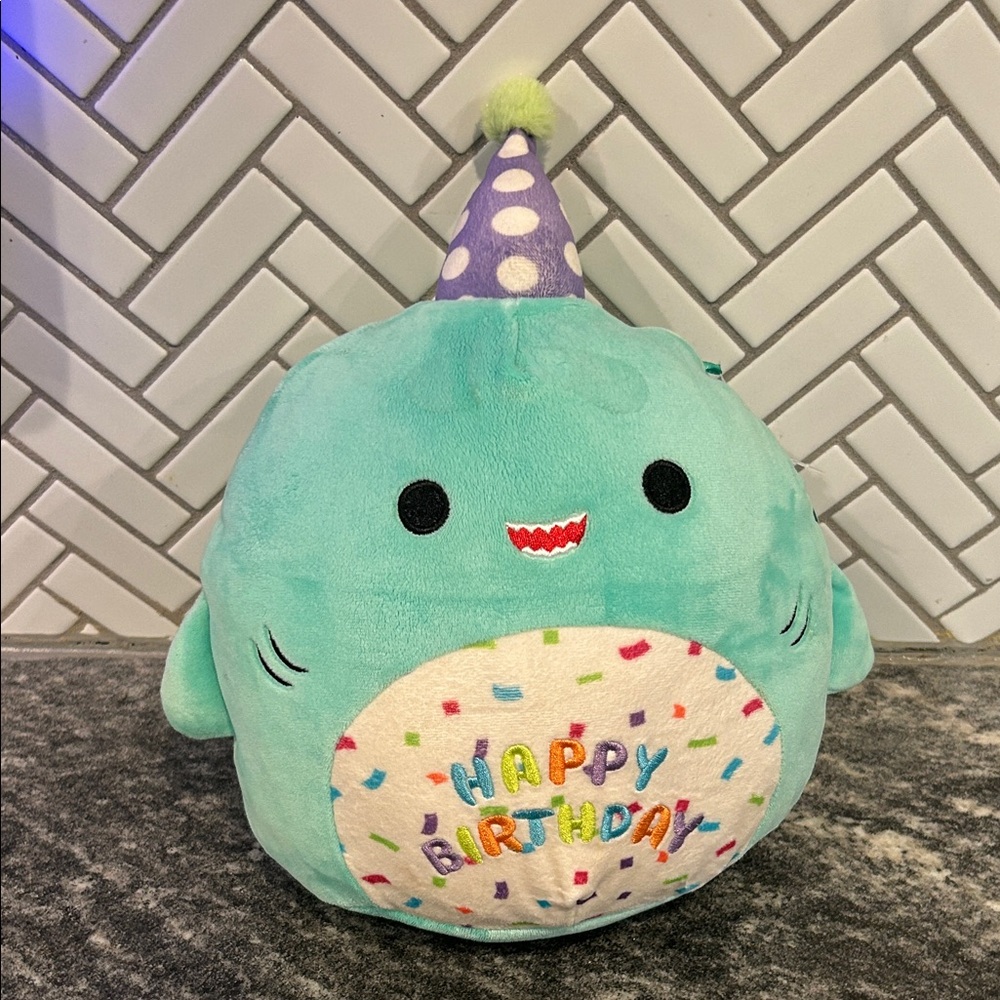 Squishmallows Blue Birthday Shark
